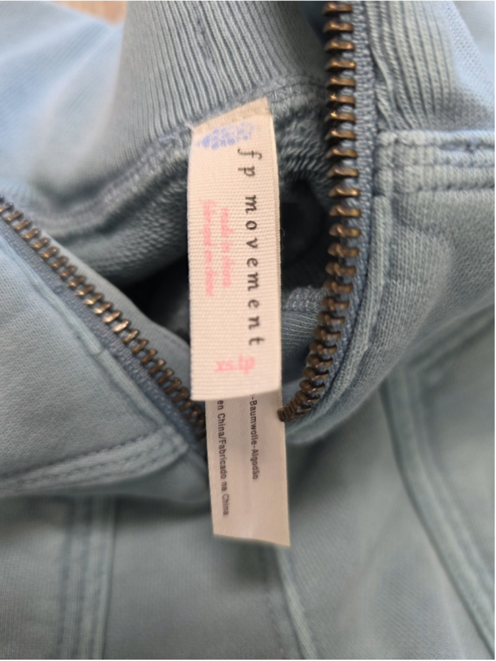 Free People FP Movement Jogger Pants XS Blue Zip Front High Rise Cotton Pocket - Picture 9 of 14